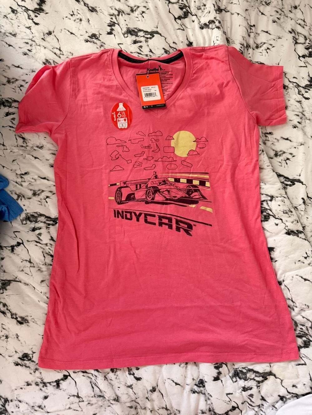 Kastlfel IndyCar Graphic V-Neck T-Shirt Women's Size Medium